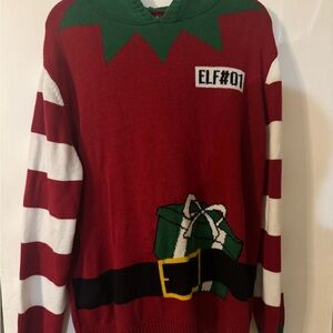 Festive Red Elf Sweater